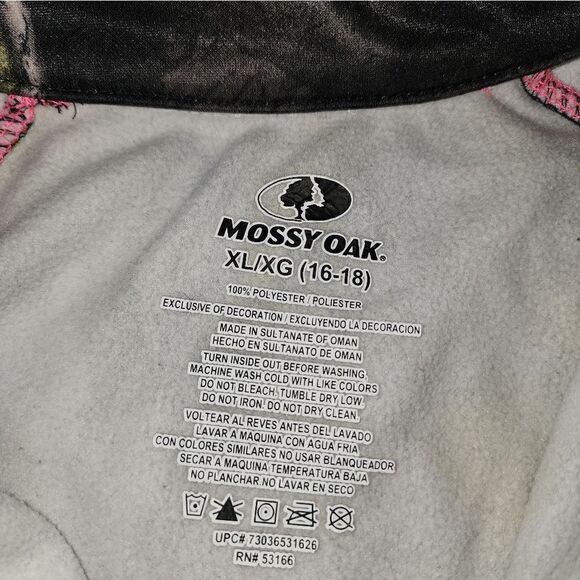 Mossy Oak Womens Winter Micro Fleece Camo Pull Over Sweater 1/4 Zip - Picture 2 of 4